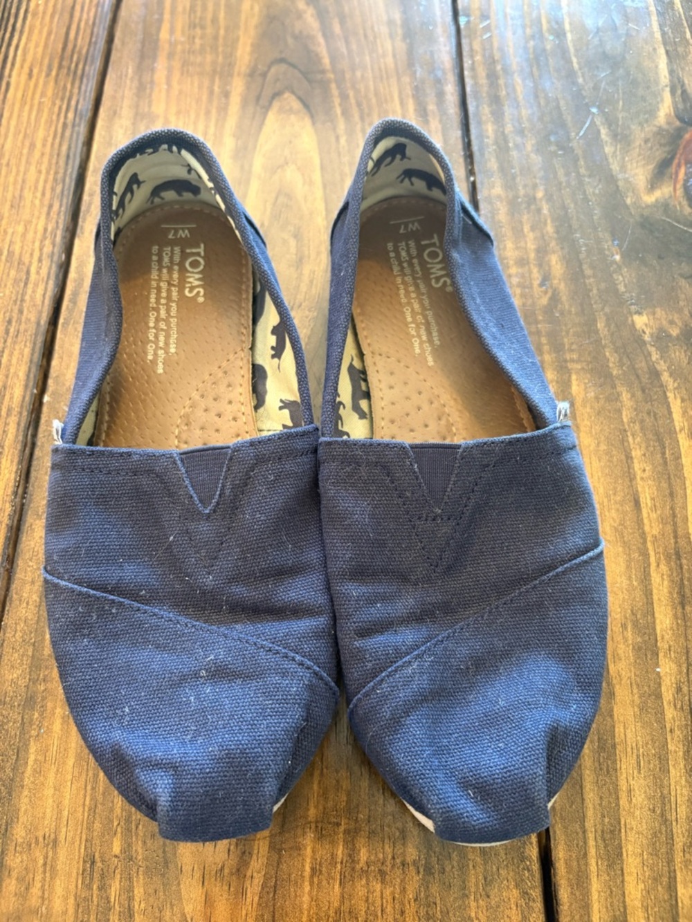 Toms Navy Canvas Slip-Ons